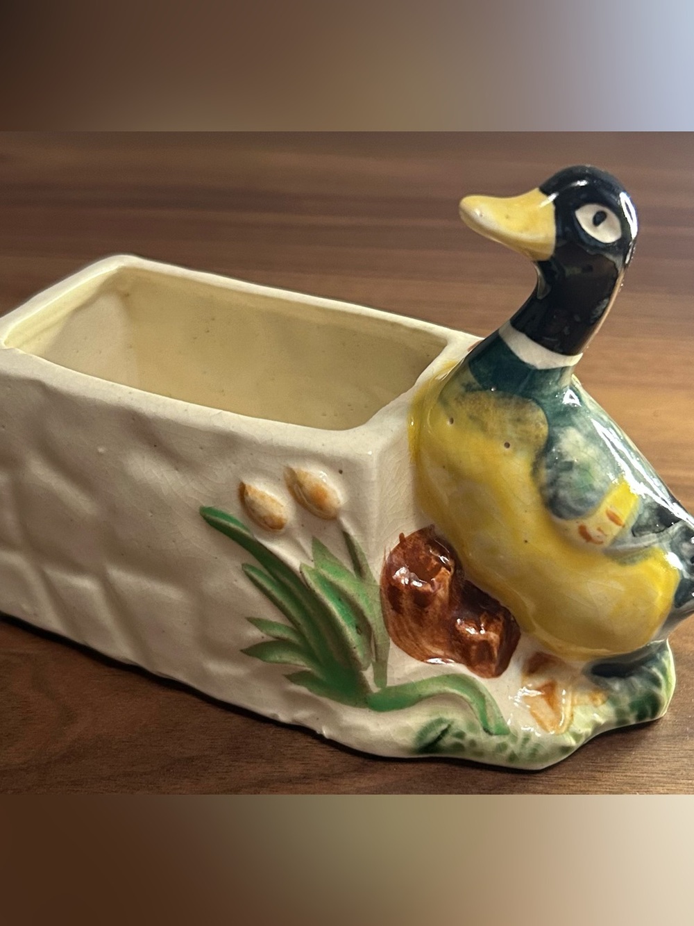 Vintage Japan Mallard  Duck Planter 
Cottagecore Farmhouse Decor